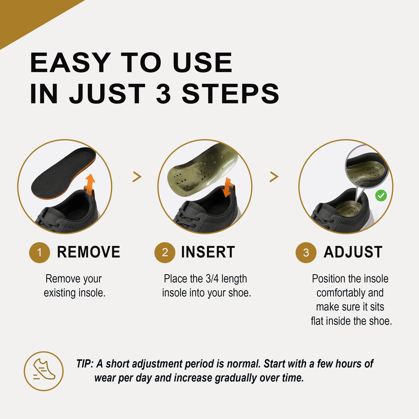 Heavy Duty Arch Support Insoles, Relieve Flat Foot, High Arch, Foot Pain, Arch Supports Inserts, Plantar Fasciitis, Flat Feet Insoles for Men & Women